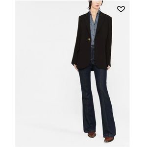 Just Cavalli Black single breasted Boyfriend Blazer Gold Buttons boxy jacket